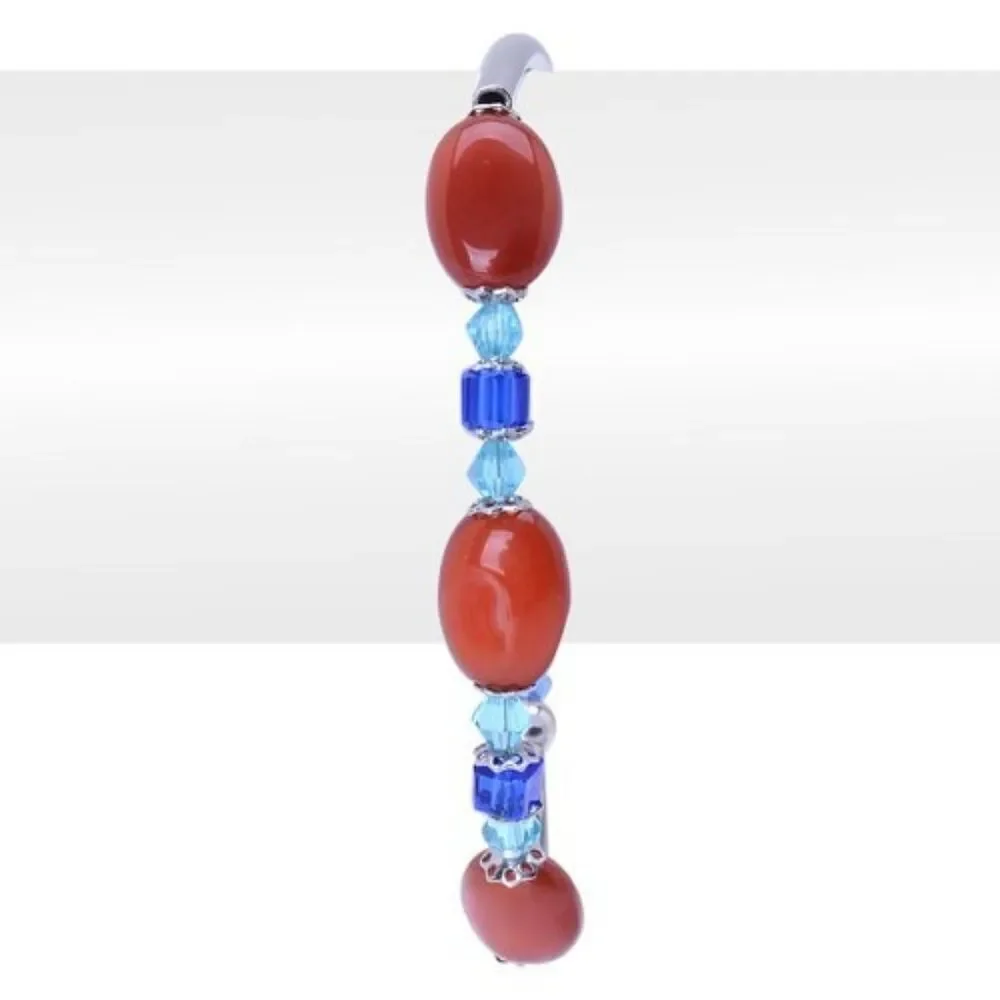 4 For $20 Carnelian Bracelet Blue Glass
